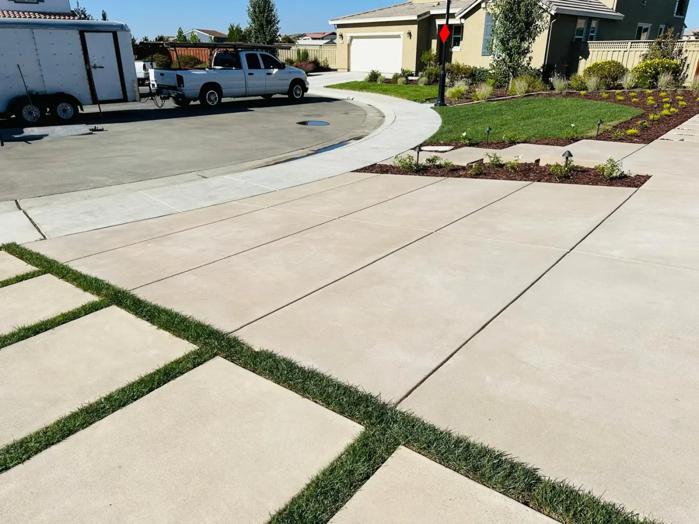 Reinforced concrete slab installation in Central Valley, CA
